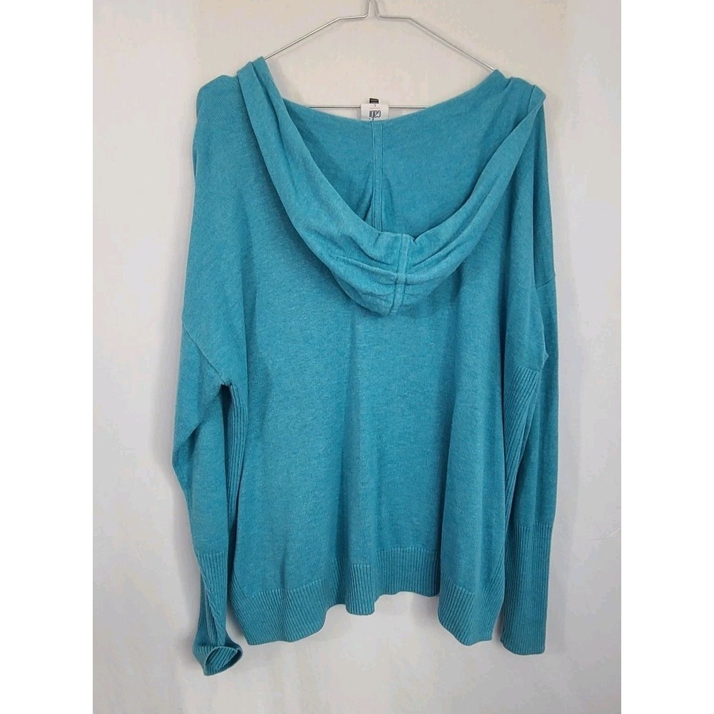 Cabi Hop To Hoodie Womens Large Turquoise Blue Sweater Pullover Style #5835 - Picture 2 of 8